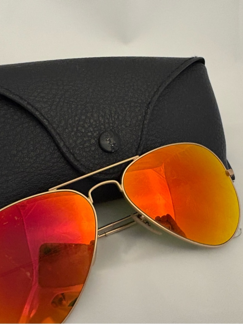 VINTAGE Ray Ban Aviator Sunglasses - Orange Mirrored Lenses - Picture 2 of 5